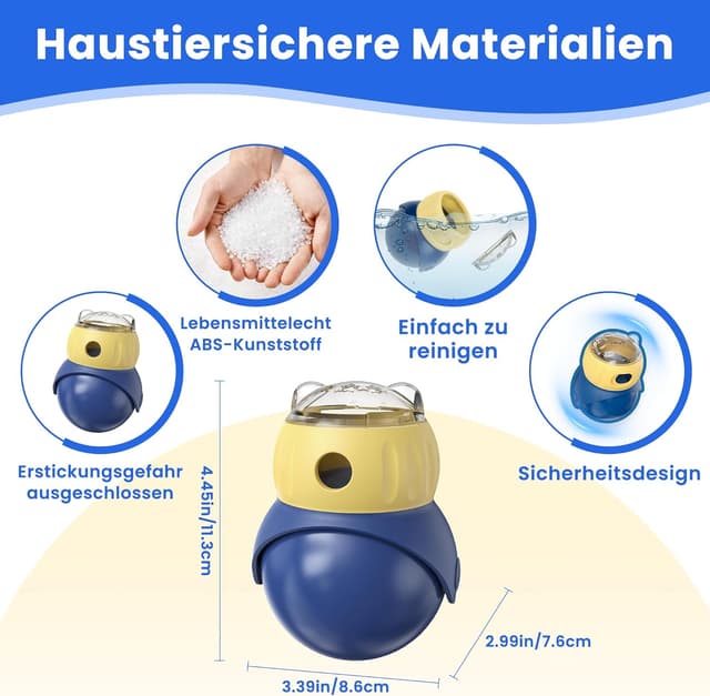 Detalle de FuntasticFinds Intelligenzspielzeug für Katzen mit verstellbarem Leckerli-Spender