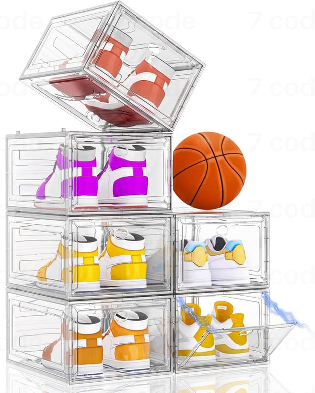 Detalle de Thickened Clear Shoe Storage Organizer 6-Pack ๐