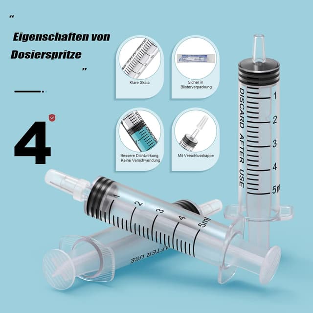 Detalle de Reyshin 20 Kunststoff Spritzen 5 ml