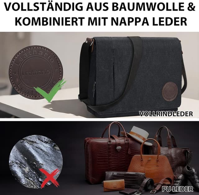 Thumbnail 6 de Leathario Umhängetasche 14 Zoll