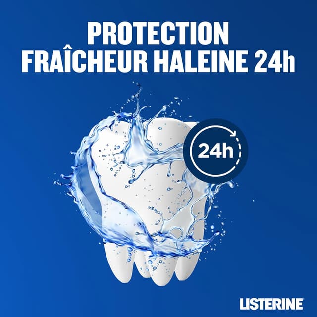 Detalle de Listerine Total Care Anti-Tartre, bain de bouche (lot de 3 bouteilles de 500 ml) : haleine fraîche et aide contre le tartre