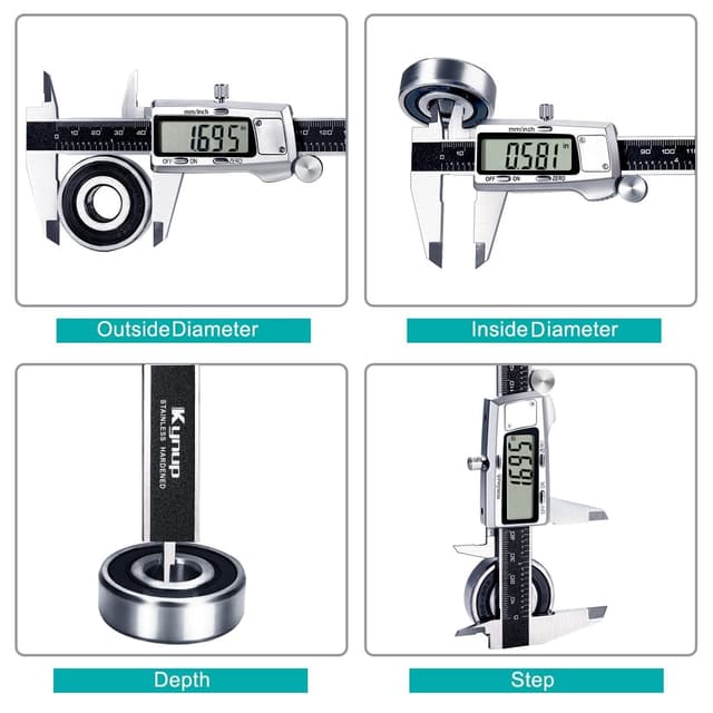 Thumbnail 2 de Kynup calibro a corsoiodigitale 150 mm con display LCD, acciaio inox e funzione inch/mm