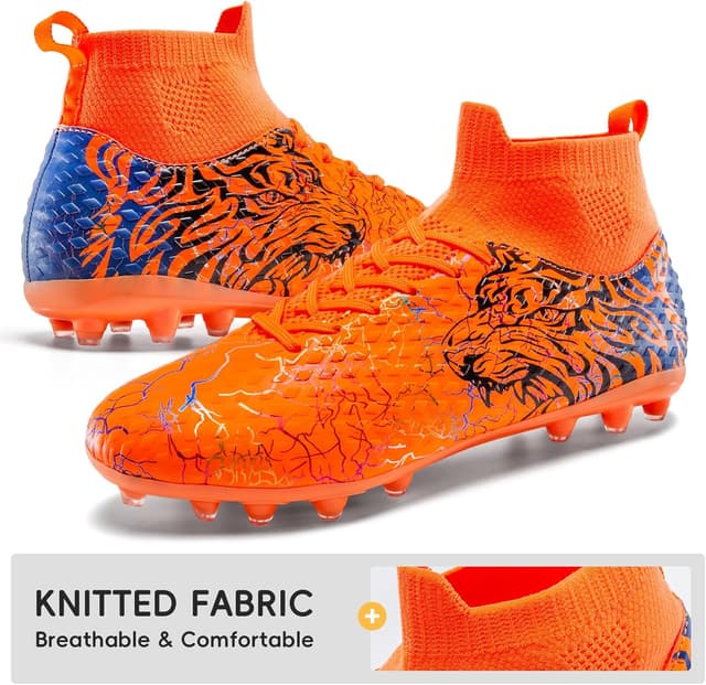 Detalle de ZGWULZNGL Youth Soccer Cleats for Kids (Boys & Girls) – High-Top Training Football Shoes