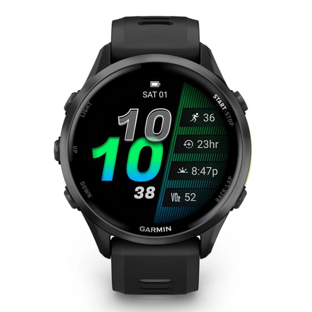 Detalle de Garmin Forerunner 970 smartwatch unisex para running y triatlón Negro/Amarillo (reacondicionado a estrenar)