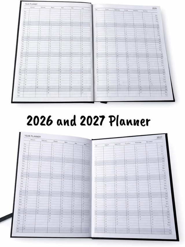 Detalle de Top Sale A4 2026 Day-Per-Page Diary with Hardcover Casebound Cover (Navy) and Weekend Pages