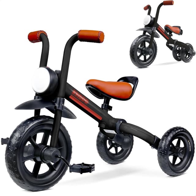 Detalle de KRIDDO 2-in-1 Kids Balance Bike and Tricycle (Detachable Pedals) for Ages 2–5, Black