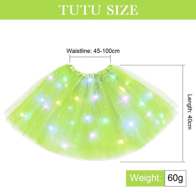 Detalle de URAQT Gonna a Tulle LED per Bambina con 3 modalità di illuminazione