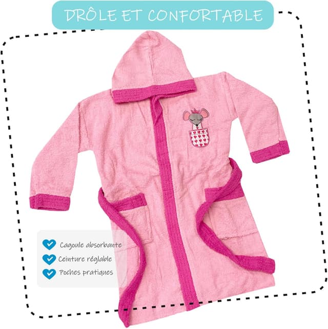 Thumbnail 2 de LEBENGOOD Peignoir Filles 100% coton