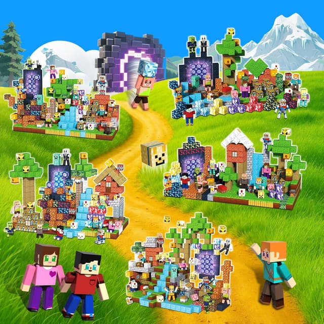 Detalle de Annexfun 464PCS Magnetic Blocks with 10 Action Figures STEM Building Set (Ages 6+)