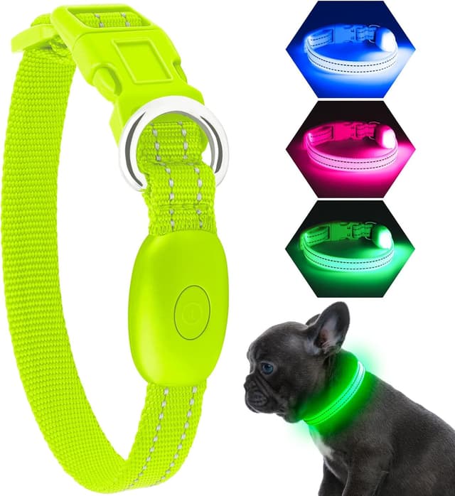 Detalle de KOSKILL Leuchthalsband für Hund, wiederaufladbar per USB, wasserdicht – Grün (S)