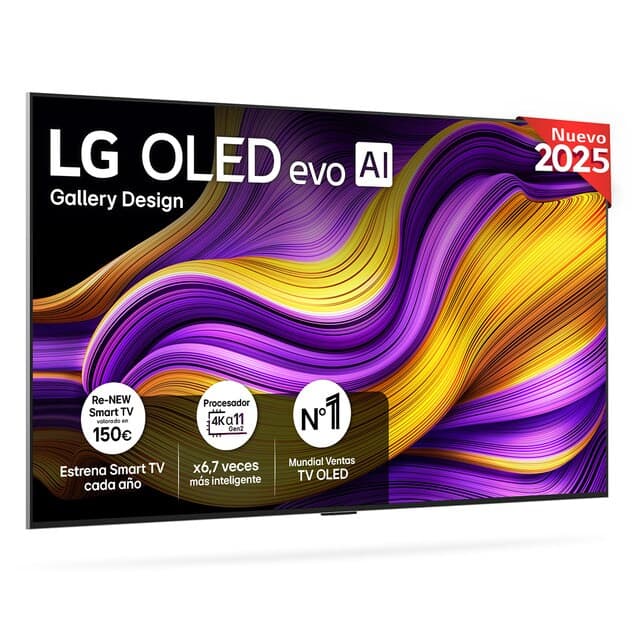 Detalle de LG OLED65G55LW TV OLED evo AI G5 4K Smart con Soporte