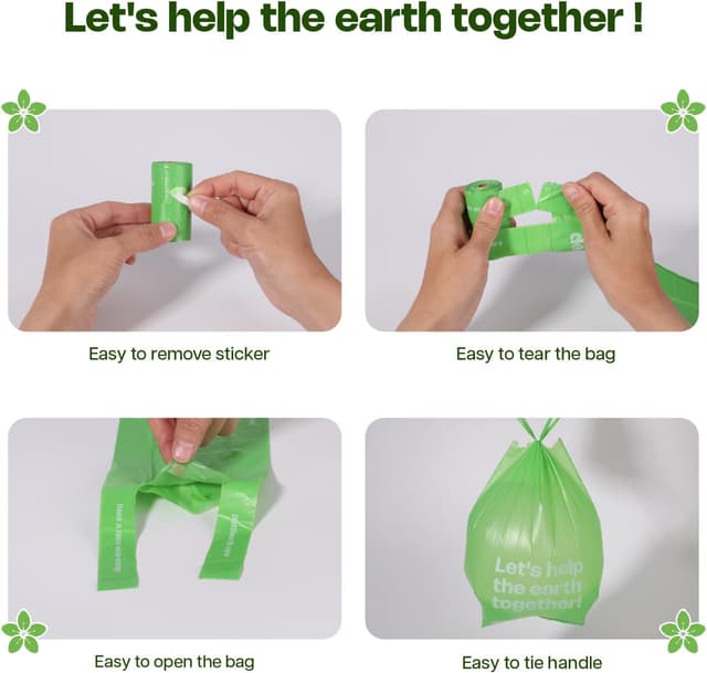 Detalle 2 de Poo Bags Dogs with Tie Handles 270-count