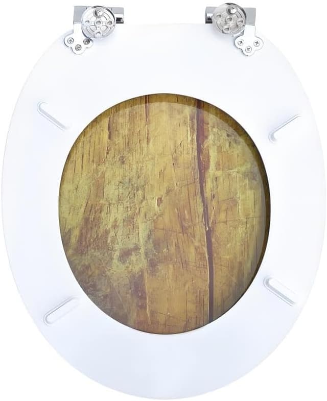 Detalle de SAINOS MDF-Toilettensitz mit Soft-Close & Absenkautomatik, O-förmig, verstellbare Scharniere aus Zinklegierung