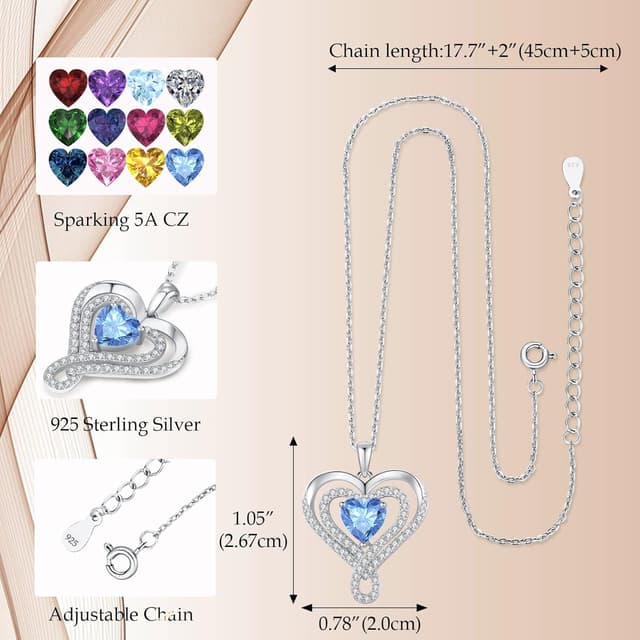 Detalle de llyish Collier pour femme en argent 925 avec pendentif cœur doré