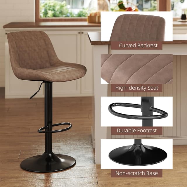 Thumbnail 6 de Bar Stools Set of 2, Swivel Counter, 20cm