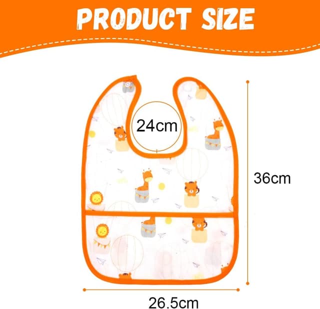 Detalle de Aolso bavaglini neonato impermeabili con tasca (set da 7) per bimbi da 6 mesi a 3 anni