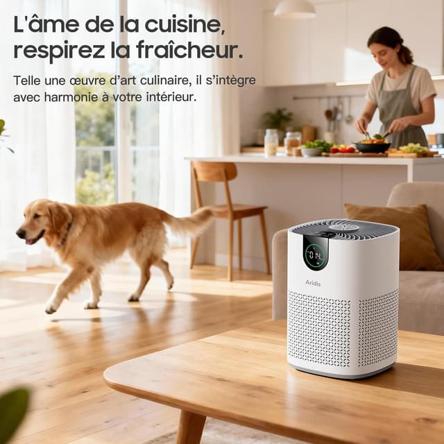 Detalle 2 de Purificateur d’air Aridis S-Mini HEPA pour chambre (pollen, allergies, odeurs, poils) – 3 vitesses, silencieux