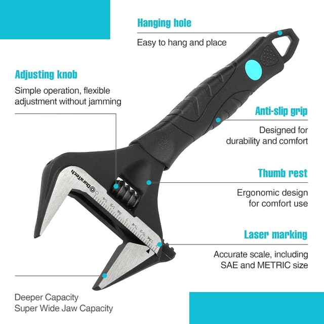 Detalle 2 de DURATECH 10-Inch Adjustable Wrench 250mm
