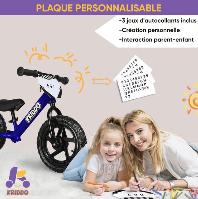Detalle de KRIDDO Draisienne 2 ans, vélo sans pédales