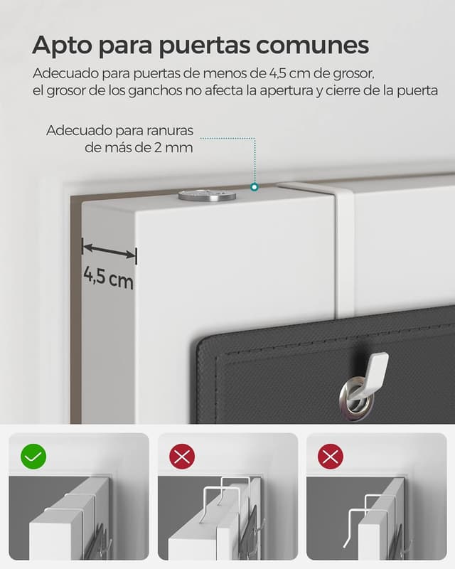 Thumbnail 5 de Songmics Organizador Colgante de Puerta con 4 Bolsillos 👜