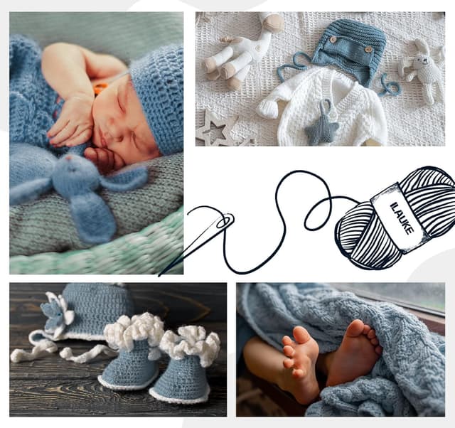 Thumbnail 3 de ilauke Lot de 12 pelotes Laine Très Doux 5-ply