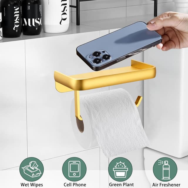 Detalle 2 de Katezon Portarrollos Dorado con Soporte Teléfono