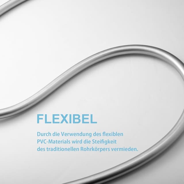 Detalle de OFFO Duschschlauch 1,6 m mit Universal-Duschrohr und Brauseschlauch 1,5 m (silber)