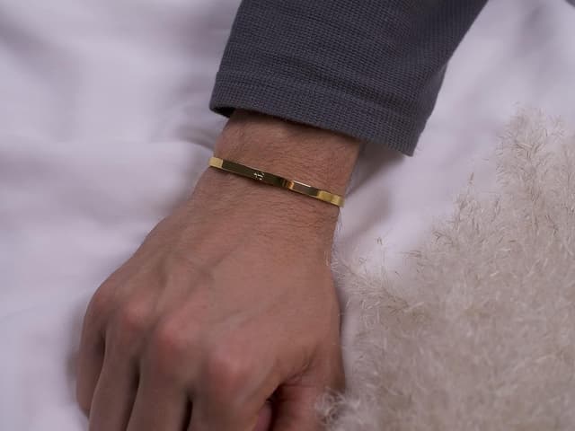 Detalle de BERGERLIN Armband mit Anker-Symbol – verstellbarer Edelstahlarmreif (vergoldet), Unisex