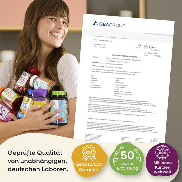 Thumbnail 6 de Glucosamin Chondroitin hochdosiert MSM Kapseln (240 Stück) mit Vitamin C, Hyaluronsäure & Mangan – 6in1 Komplex