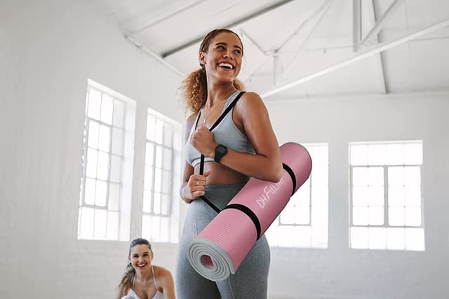 Detalle 2 de DH FitLife Yoga Mat 183 x 61 x 1 cm (Extra Thick) – Non-Slip fitness & Pilates mat with carry strap