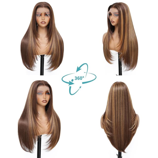 Detalle de Honey Blonde 13x4 HD Lace Front Wig 26"