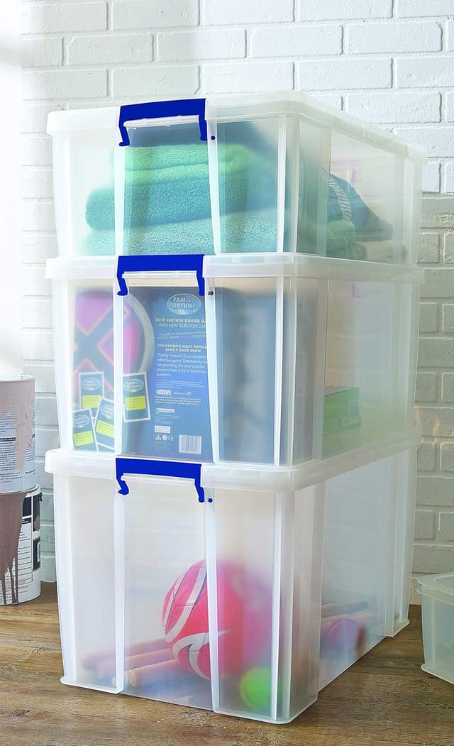 Detalle de Bankers Box ProStore scatola porta oggetti in plastica trasparente con coperchio, 18,5 litri, impilabile