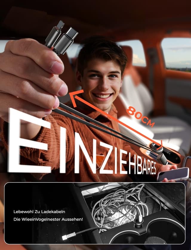 Detalle 2 de LISEN 75W Zigarettenanzünder USB‑C Auto‑Ladegerät ⛽