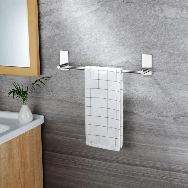 Detalle 2 de ZUNTO kit accessori bagno con porta asciugamani, portarotolo e ganci adesivi (3 pezzi) in acciaio inox