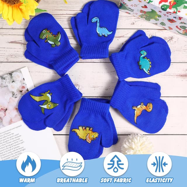 Thumbnail 2 de QKURT Toddler Knitted Mittens for 2–5 Years 6 Pairs