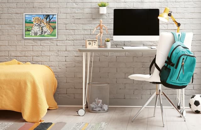 Detalle 2 de Ravensburger CreArt Cuccioli leopardo – Dipingere con i numeri (kit per bambini 9+ anni) con tavole e cornice