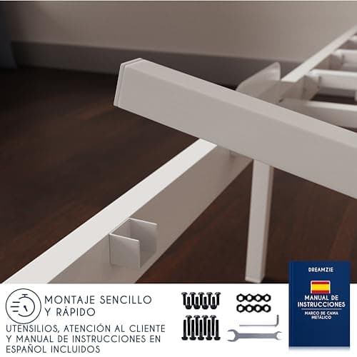 Thumbnail 3 de Dreamzie Cama de Metal 140x200 con Somier Blanco