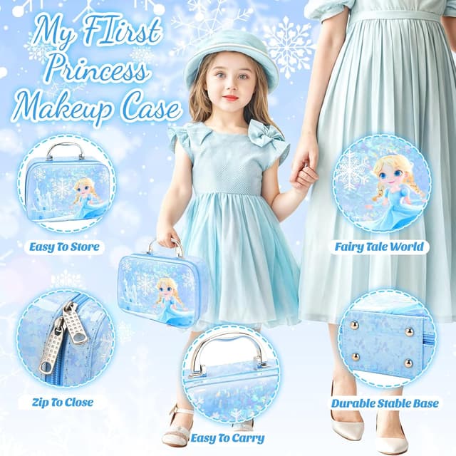 Detalle de INNOCHEER Pretend Makeup for Toddlers Toy Play Makeup Set (Ages 3–5) — Frozen-Themed Fake Makeup