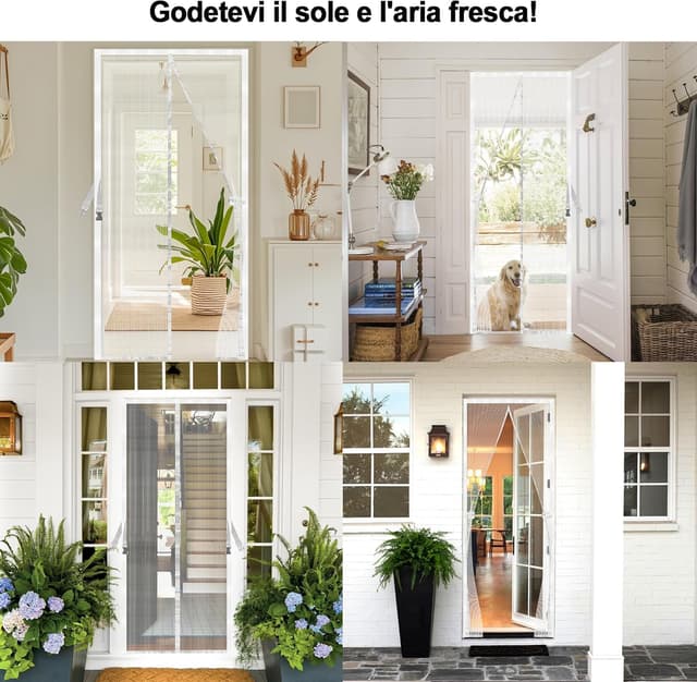 Thumbnail 6 de JANORS Zanzariera Porta Finestra 120x220 cm magnetica con chiusura automatica e fissaggio senza fori