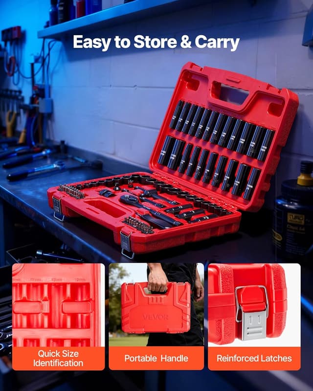 Thumbnail 6 de VEVOR 96-Piece 3/8" Drive Impact Socket Set