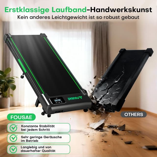 Thumbnail 5 de FOUSAE Walking Pad Laufband 1–10 km/h, 9% Steigung