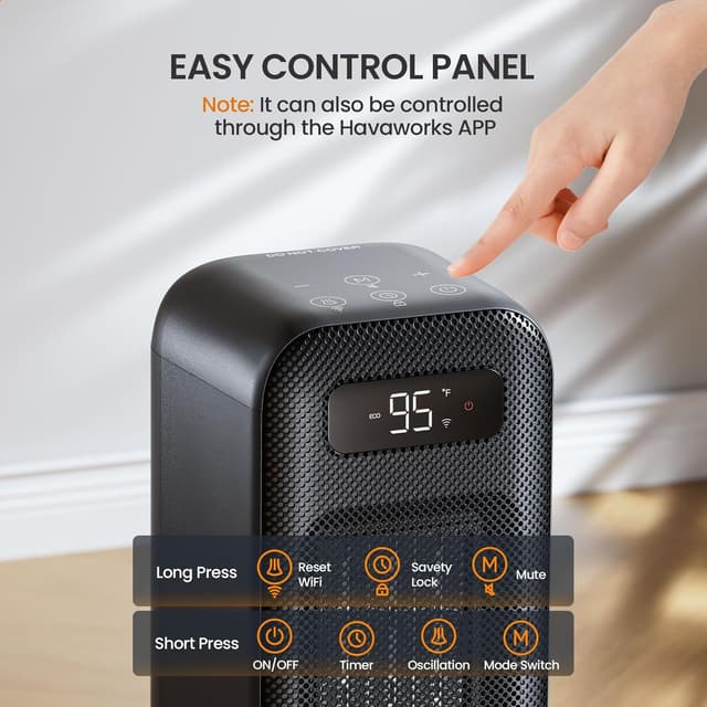 Thumbnail 4 de FLANUR 1500W electric space heater with WiFi