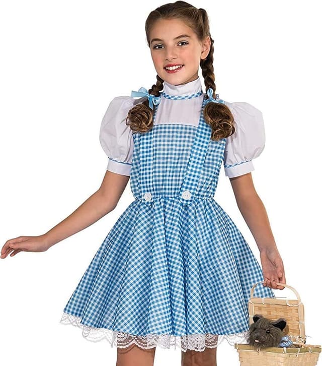 Detalle 2 de Rubies The Wizard of Oz Dorothy Costume for Kids (Girls) — Dress and Hair Bows