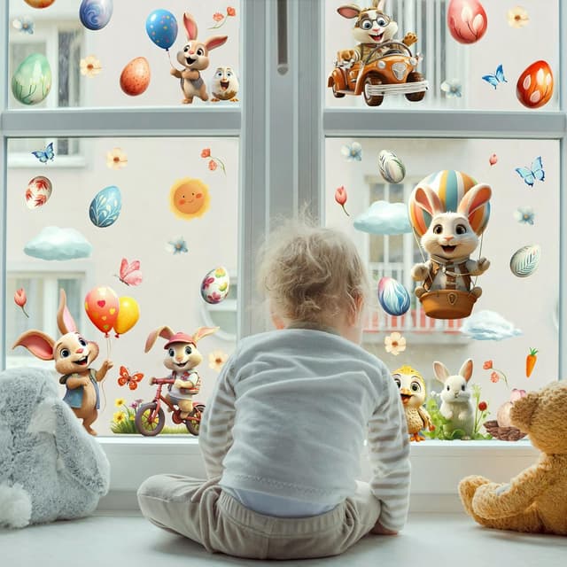 Thumbnail 4 de Hianjoo 130 Pieces Easter Window Stickers đŁ