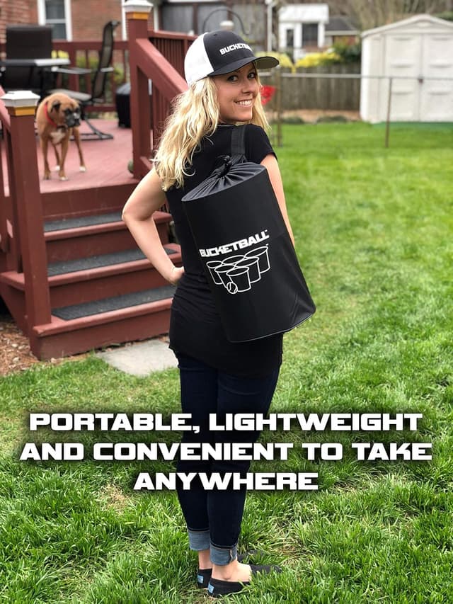 Detalle de BucketBall Original Giant Yard Pong Edition Combo Pack (Ultimate outdoor & tailgate game)