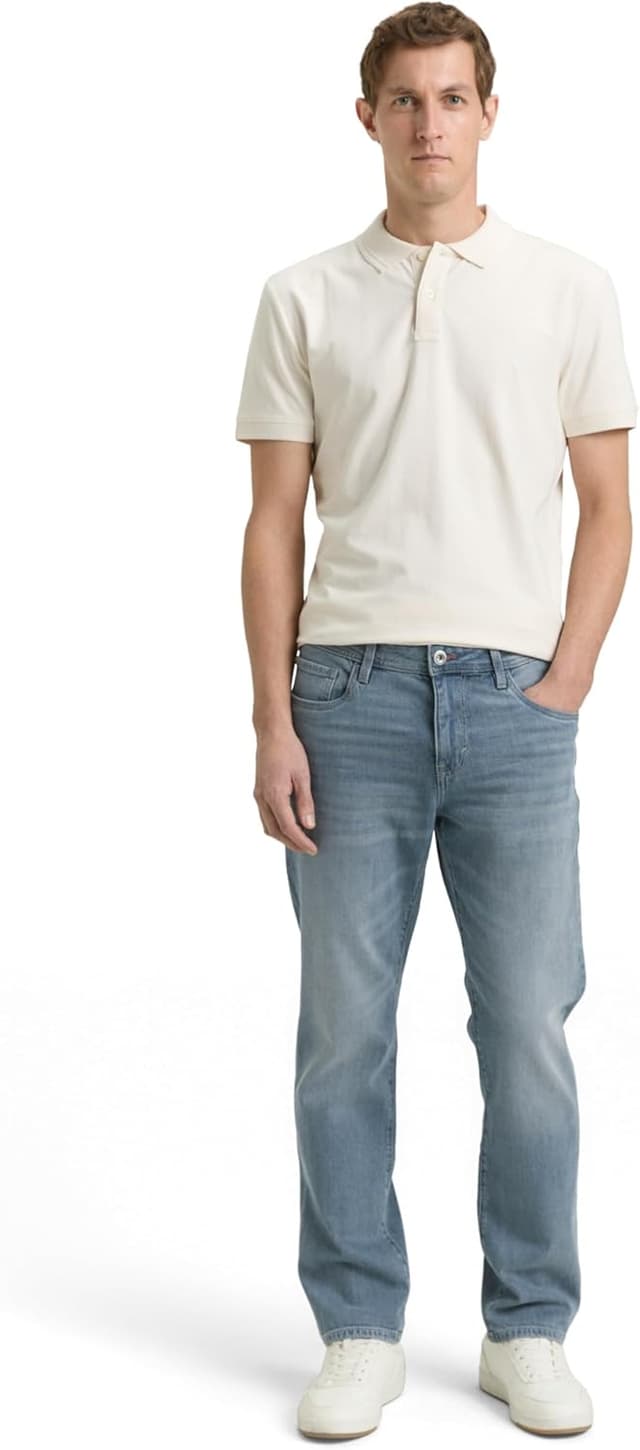 Detalle de Tom Tailor Herren TTMARVIN Straight Jeans mit Stretch im Five-Pocket-Style