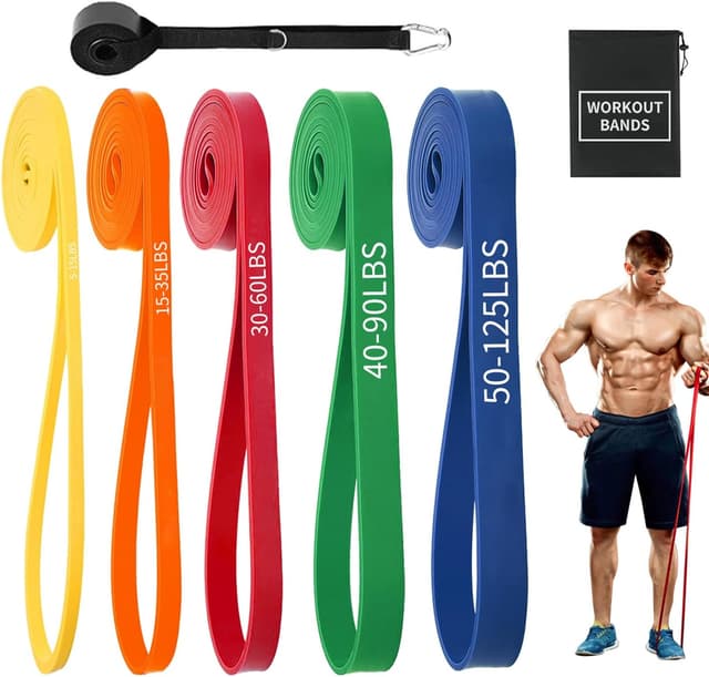 Detalle de Exercise Bands Resistance Bands set for home workouts ๐