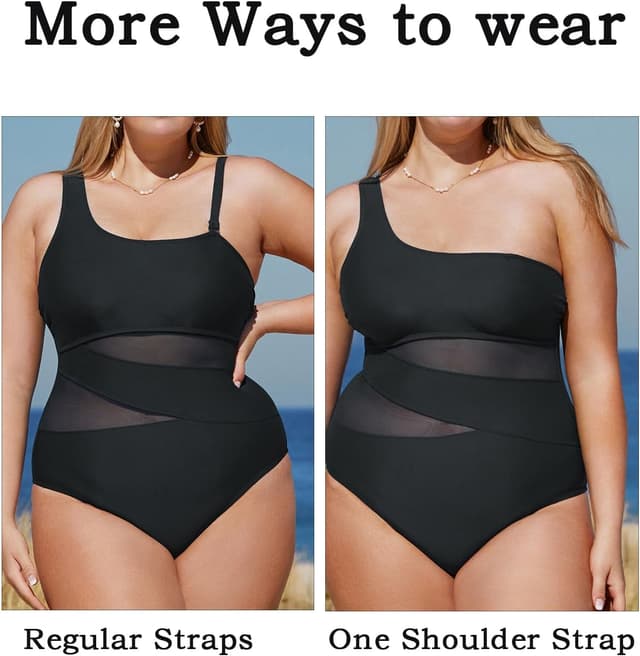 Detalle de CUPSHE maillot de bain une pièce en maille gainante pour femme, bretelles amovibles (grande taille)