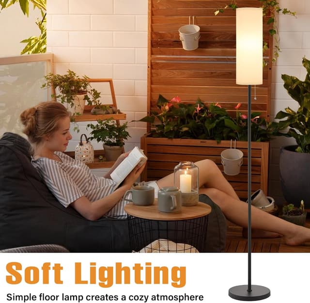 Detalle de Aooshine White floor lamp with 64 inch pole