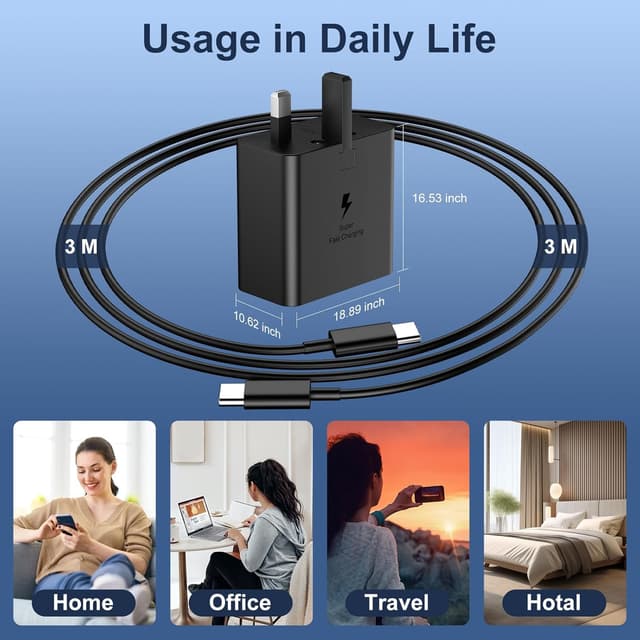 Thumbnail 4 de Samsung USB C Charger 25W 3m cable pack